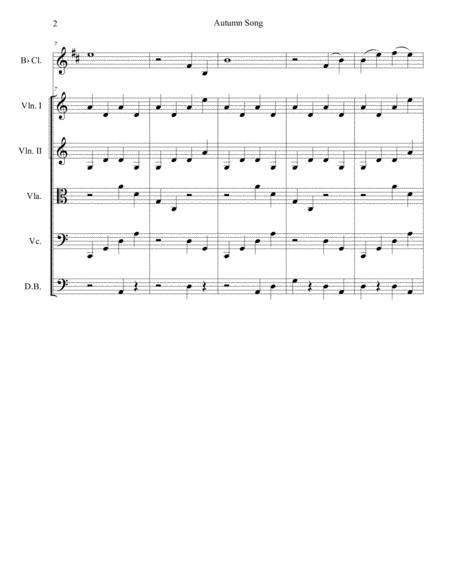 Four Seasons For Solo Clarinet In Bb And Young Orchstra Score Only Page 2