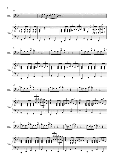 Four Sketches For Trombone Piano 3 Tromblues Page 2