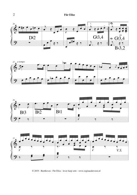 Fr Elise Beethoven Lever Harp Solo Page 2