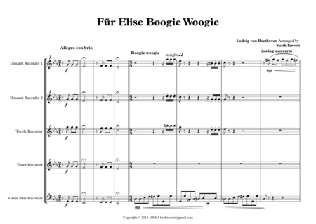 Fr Elise Boogie Woogie For Recorder Quintet Page 2