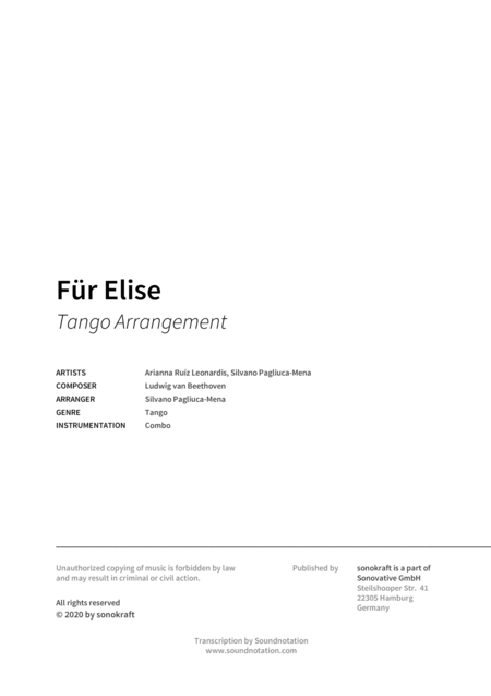Fr Elise Tango Arrangement Page 2