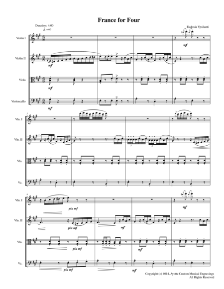 France For Four String Quartet By Eudoxia Ypsilanti Page 2