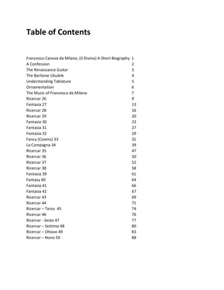 Francesco Da Milano Ricercars And Fantasias Volume 2 For Baritoen Ukulele Page 2