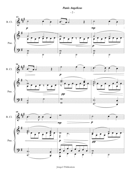 Franck Panis Angelicus For Bass Clarinet Piano Page 2