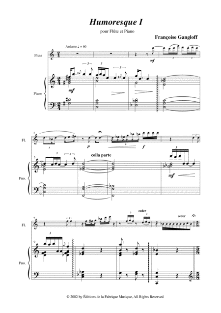 Franoise Gangloff Homoresque 1 For Flute And Piano Page 2