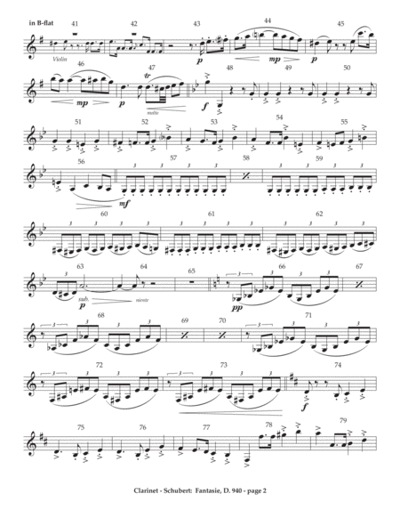 Franz Schubert Fantasie D 940 Arranged For Violin Clarinet And Piano Page 2