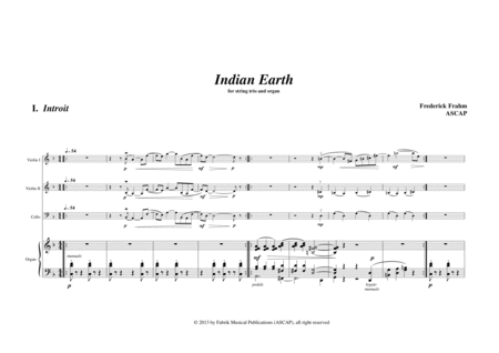 Frederick Frahm Indian Earth For Two Violins Cello And Organ Page 2