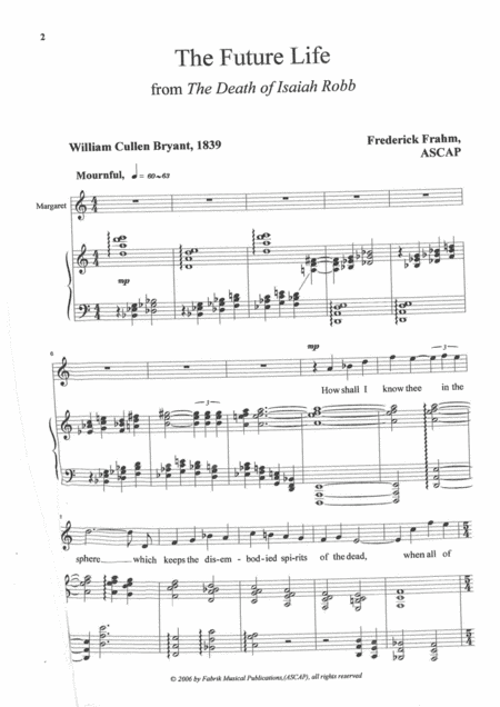 Frederick Frahm The Future Life From The Death Of Isiah Robb For Mezzo Soprano And Piano Page 2