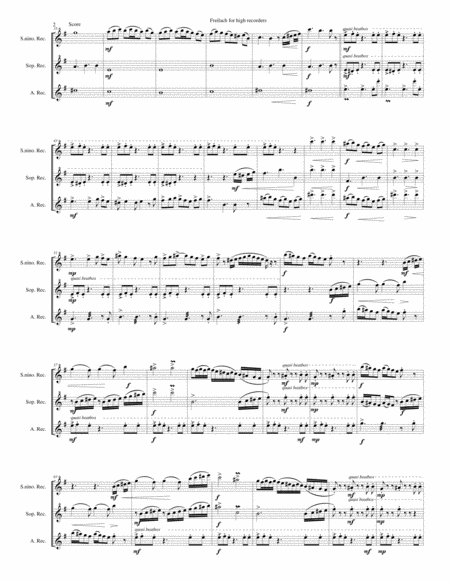 Freilach For High Recorders Sopranino Soprano And Alto Page 2