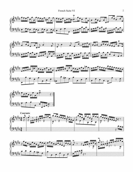 French Suite No 6 Bwv 817 For Piano Urtext Page 2