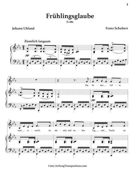 Frhlingsglaube D 686 E Flat Major Page 2