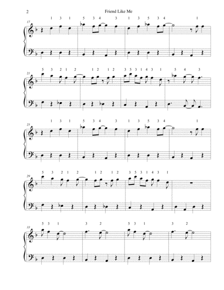 Friend Like Me From Disneys Aladdin For Easy Piano Page 2