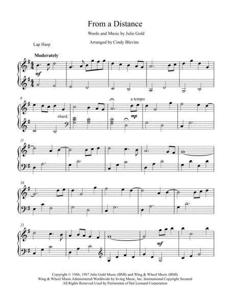 From A Distance Arranged For Lap Harp Page 2