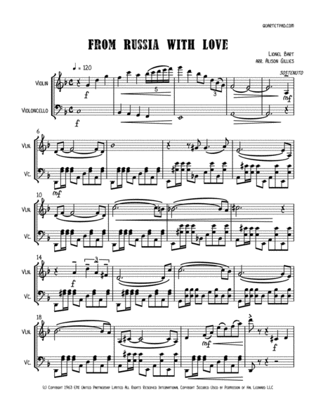 From Russia With Love String Duo Vln Vc Page 2