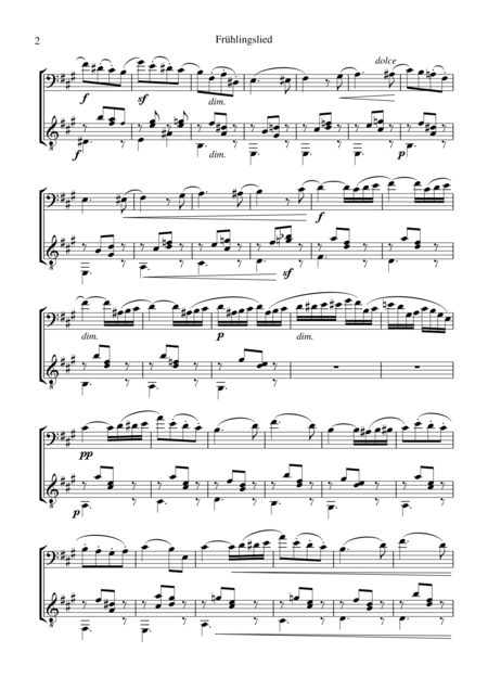 Fruhlingslied Spring Song For Cello And Guitar Page 2