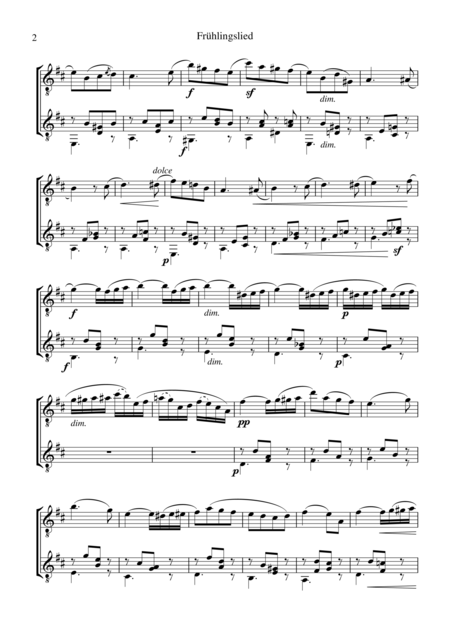 Fruhlingslied Spring Song For Guitar Duo Page 2