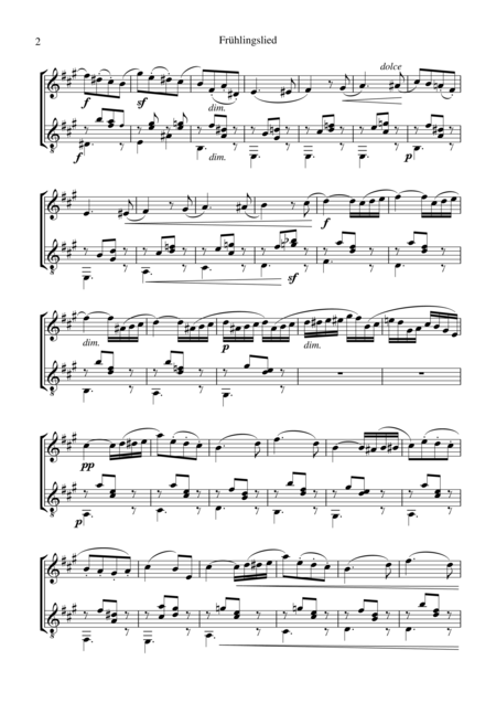 Fruhlingslied Springsong For Violin And Guitar Page 2