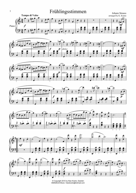 Fruhlingsstimmen Voices Of Spring For Piano Solo C Major Page 2