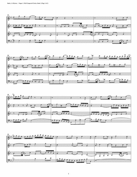 Fugue 01 From Well Tempered Clavier Book 1 Woodwind Quartet Page 2
