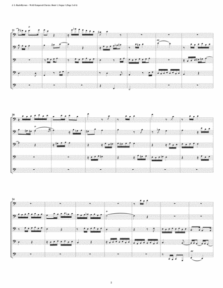 Fugue 01 From Well Tempered Clavier Book 2 Euphonium Tuba Quintet Page 2