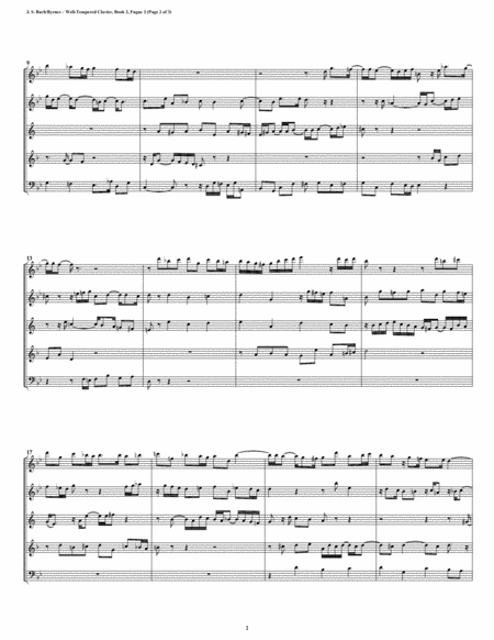 Fugue 02 From Well Tempered Clavier Book 2 Woodwind Quintet Page 2