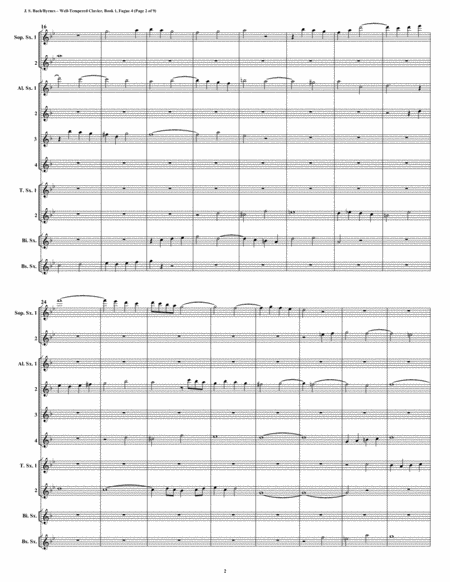 Fugue 04 From Well Tempered Clavier Book 1 Saxophone Choir Page 2