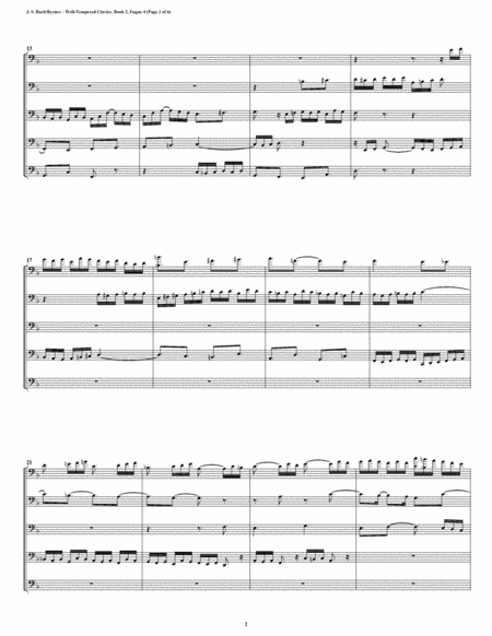 Fugue 04 From Well Tempered Clavier Book 2 Bassoon Quintet Page 2