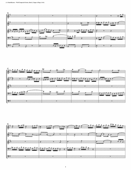 Fugue 04 From Well Tempered Clavier Book 2 Double Reed Quintet Page 2