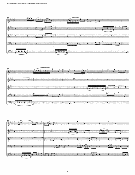 Fugue 05 From Well Tempered Clavier Book 1 Conical Brass Quintet Page 2