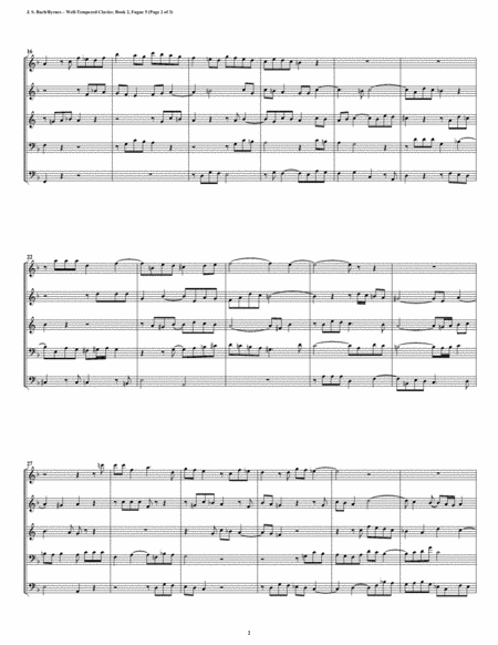 Fugue 05 From Well Tempered Clavier Book 2 Double Reed Quintet Page 2