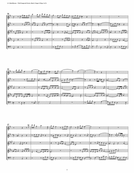 Fugue 05 From Well Tempered Clavier Book 2 Woodwind Quintet Page 2