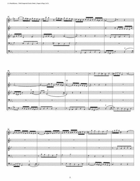 Fugue 06 From Well Tempered Clavier Book 1 Brass Quintet Page 2