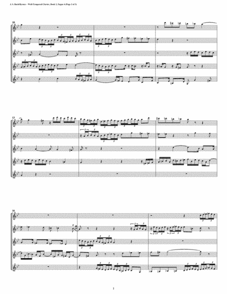 Fugue 06 From Well Tempered Clavier Book 2 Clarinet Quintet Page 2