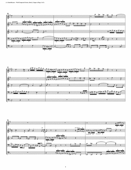 Fugue 06 From Well Tempered Clavier Book 2 Conical Brass Quintet Page 2