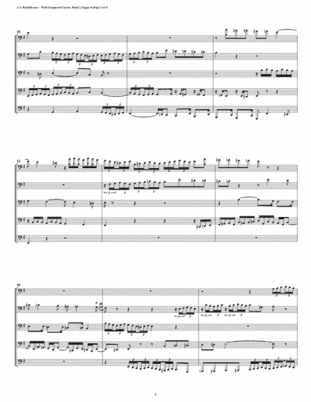 Fugue 06 From Well Tempered Clavier Book 2 Euphonium Tuba Quintet Page 2