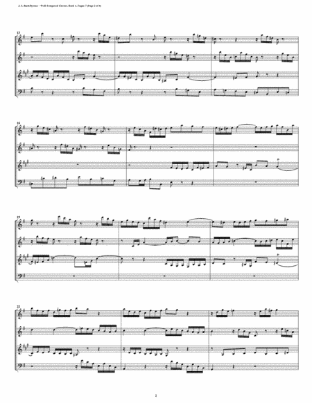 Fugue 07 From Well Tempered Clavier Book 1 Woodwind Quartet Page 2
