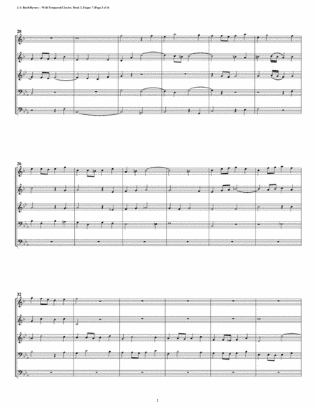 Fugue 07 From Well Tempered Clavier Book 2 Conical Brass Quintet Page 2