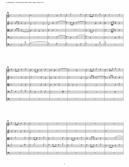 Fugue 07 From Well Tempered Clavier Book 2 String Quintet Page 2