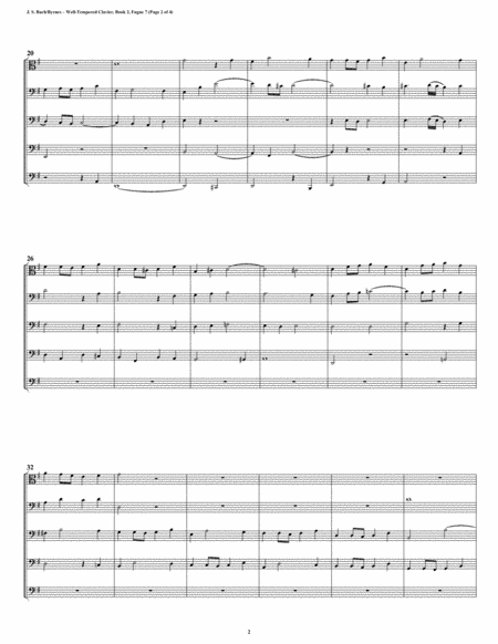 Fugue 07 From Well Tempered Clavier Book 2 Trombone Quintet Page 2