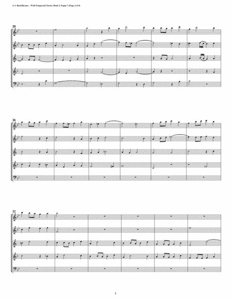 Fugue 07 From Well Tempered Clavier Book 2 Woodwind Quintet Page 2