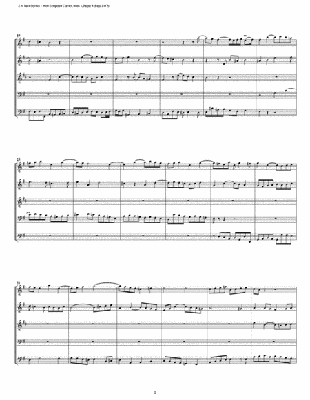 Fugue 08 From Well Tempered Clavier Book 1 Double Reed Quintet Page 2