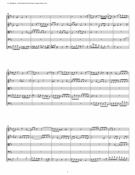 Fugue 08 From Well Tempered Clavier Book 1 String Quintet Page 2