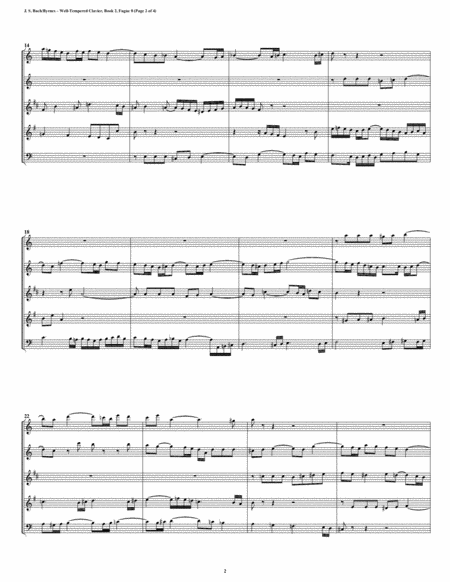 Fugue 08 From Well Tempered Clavier Book 2 Woodwind Quintet Page 2