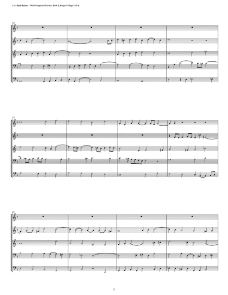 Fugue 09 From Well Tempered Clavier Book 2 Double Reed Quintet Page 2