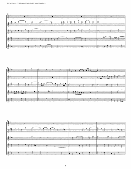 Fugue 09 From Well Tempered Clavier Book 2 Flute Quintet Page 2