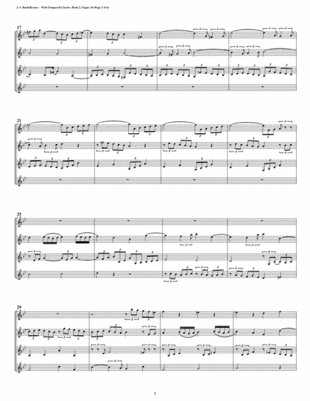 Fugue 10 From Well Tempered Clavier Book 2 Clarinet Quartet Page 2