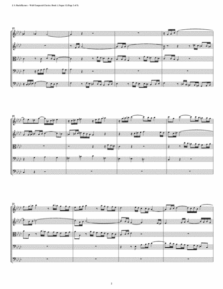 Fugue 12 From Well Tempered Clavier Book 1 String Quintet Page 2