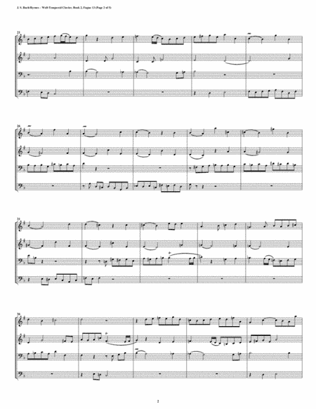 Fugue 13 From Well Tempered Clavier Book 2 Brass Quartet Page 2