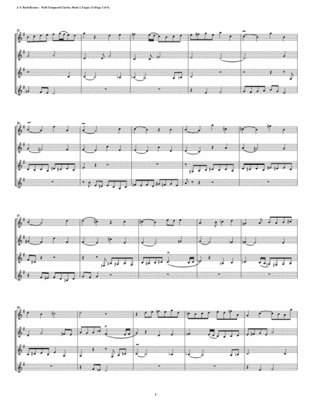 Fugue 13 From Well Tempered Clavier Book 2 Clarinet Quartet Page 2