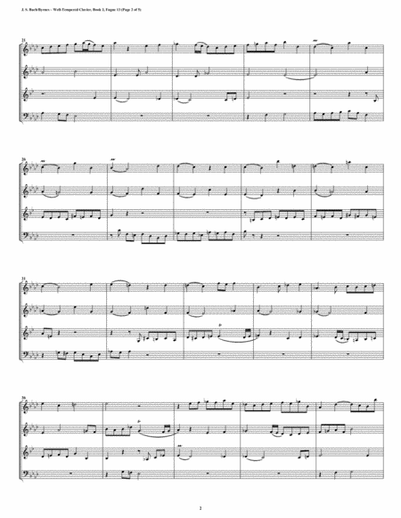 Fugue 13 From Well Tempered Clavier Book 2 Woodwind Quartet Page 2